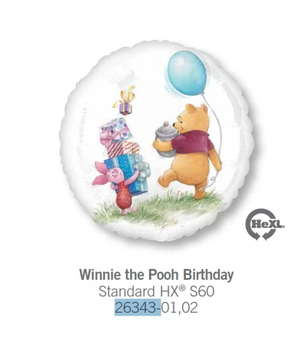 CU116 生日禮物維尼鋁膜氣球 Winnie the Pooh Birthday Balloon