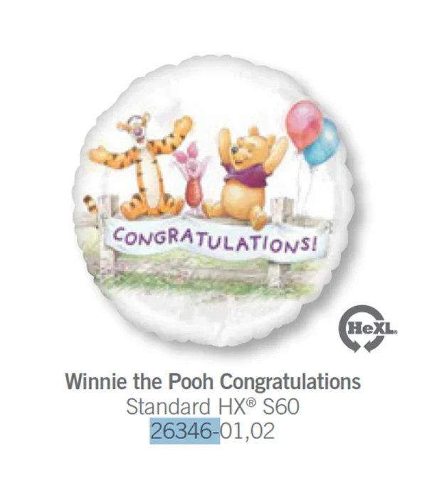 CU117 慶祝維尼鋁膜氣球 Winnie the Pooh Congratulations Balloon