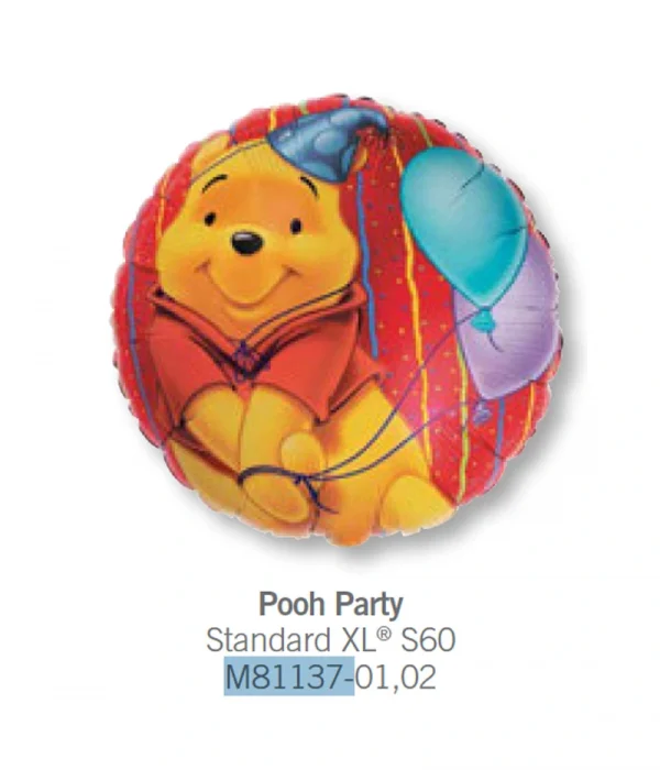 CU121 紅色氣球維尼鋁膜氣球 Pooh Party Balloon