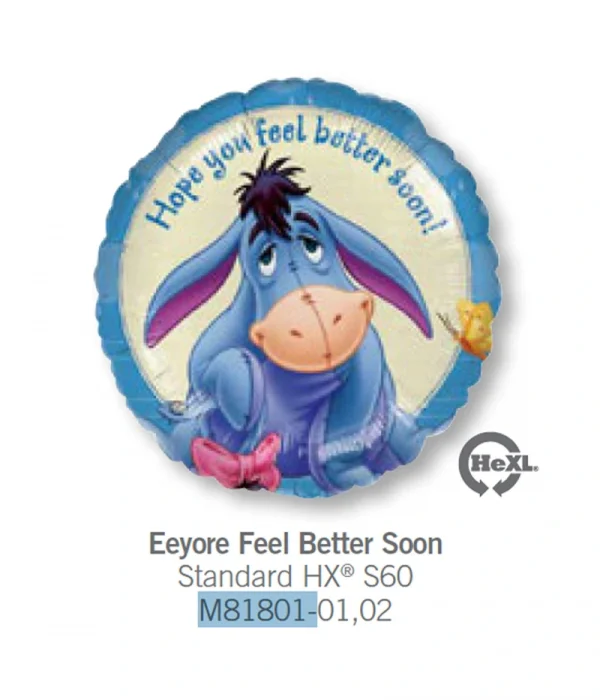 CU122 祝福依唷鋁膜氣球 Eeyore Feel Better Soon Balloon