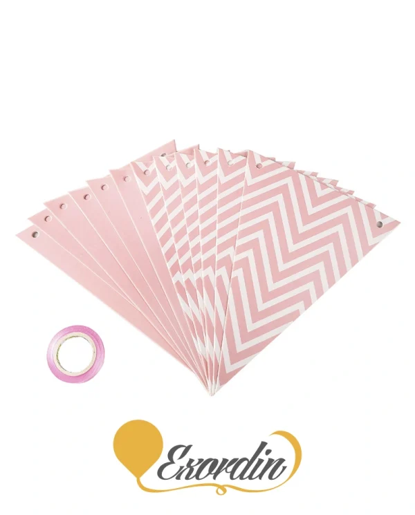 PB023 粉紅波浪掛旗 Pink Wave Banner