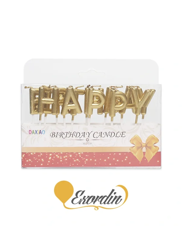 PC001 金色生日快樂蠟燭 Gold Happy Birthday Candles