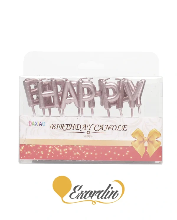 PC004 玫瑰金色生日快樂蠟燭 Rose Gold Happy Birthday Candles