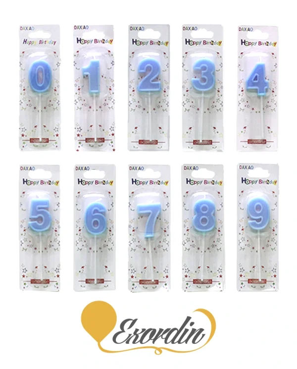 PC014 淺藍數字蠟燭 LightBlue Number Candle