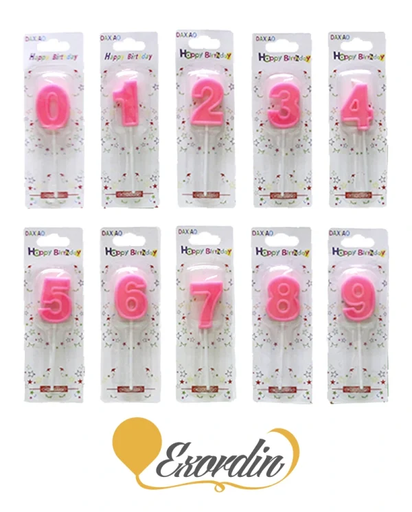 PC015 粉紅數字蠟燭 Pink Number Candle