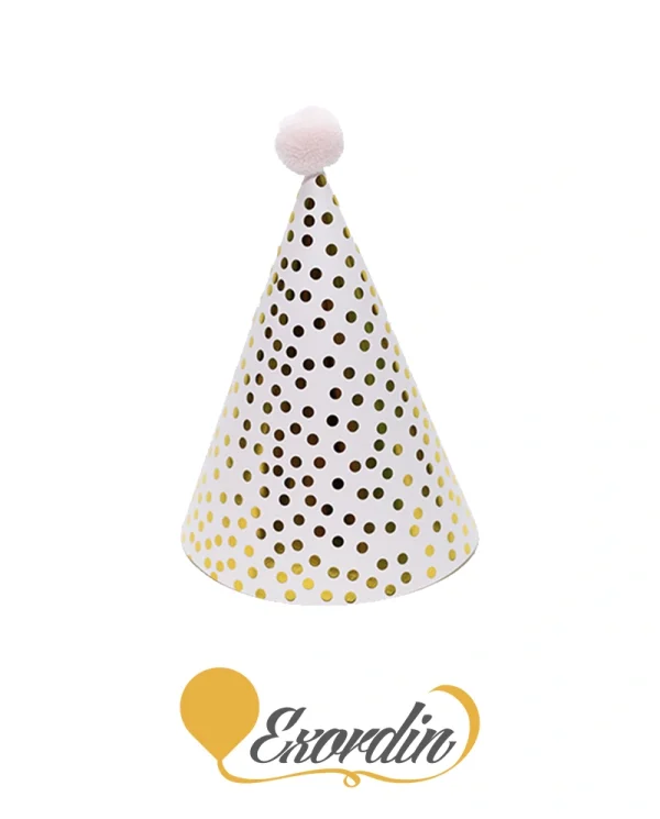 PH017 派對生日帽 粉紅色金字 Happy Birthday Hat or Cap Gold with Pink Dots