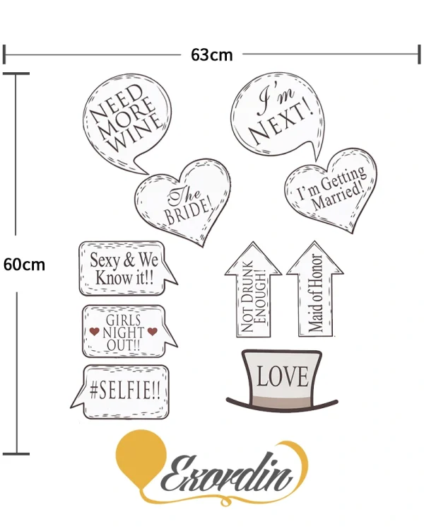 PP009 婚前派對自拍道具2 Bridal Shower Props2